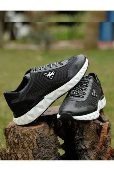 MARCOMEN Erkek 4 Mevsim %100 Deri Siyah Sneaker Yenilikçi Tarzıyla Şıklık Ve Konfor Bir Arada ,Kalın Taban