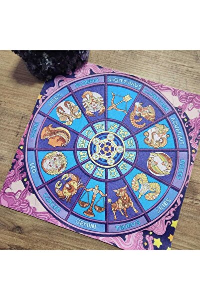 fırsatlar diyarı Astroloji Burçlar Tarot Sunak Bezi / Tarot Örtüsü 75x75 cm