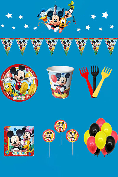 Party Time Mickey Mouse 24-Person Economical Birthday Party Supplies Set