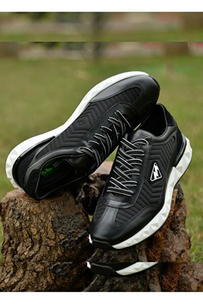 MARCOMEN Erkek 4 Mevsim %100 Deri Siyah Sneaker Yenilikçi Tarzıyla Şıklık Ve Konfor Bir Arada ,Kalın Taban