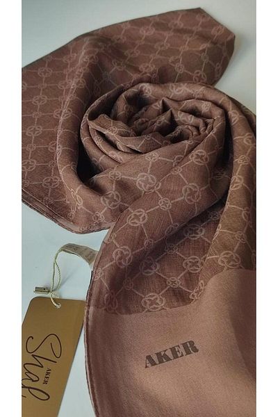 Aker Καφέ Elegance Monogram Σάλι