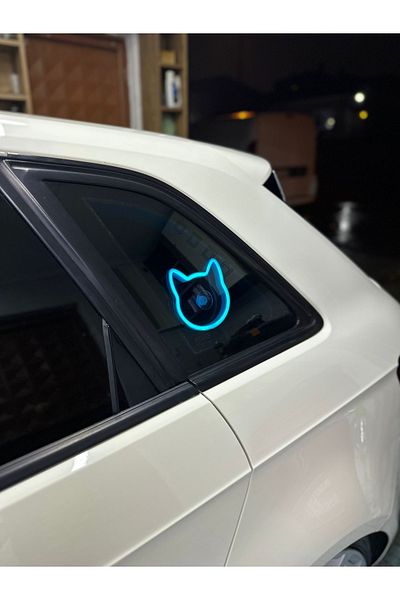 3dbaydesign Neon LED Light Decor for Car CAT (12 Volt Suction Cup Ice Blue)