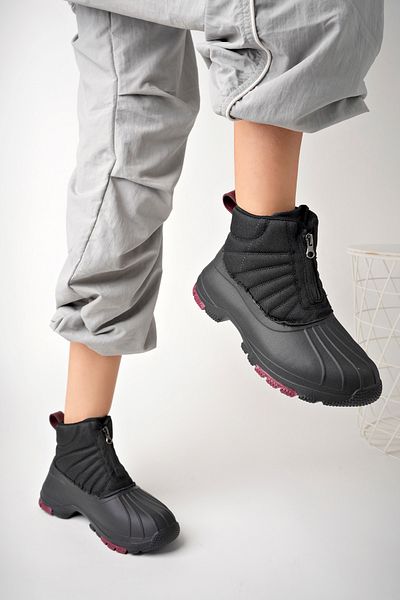 Aleza Shoes Γυναικείες μαύρες άνετες μπότες χιονιού με αντιολισθητική σόλα