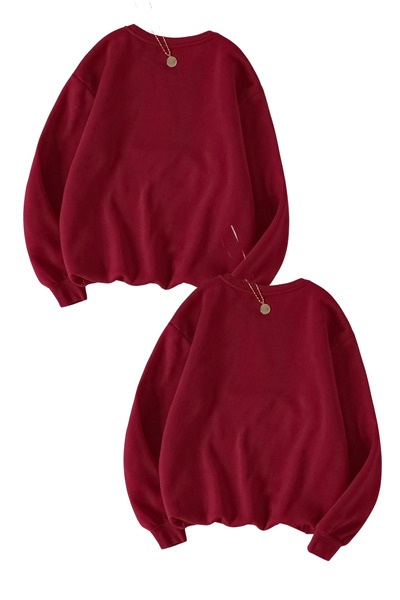 Nacar 14 Şubat Sevgililer Günü Çift Kombini Bisiklet Yaka Sweat (2 Adet)