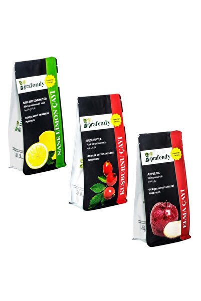 prafendy NANE LİMON - KUŞBURNU – ELMA ÇAYI, GERÇEK MEYVE TANELİ 3 x 250 Gr