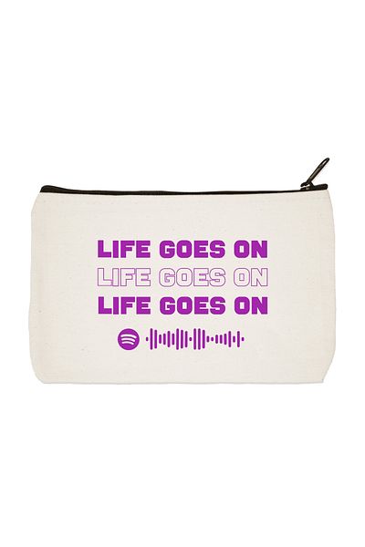 designedfy Life Goes On Έντυπη υφασμάτινη τσάντα μακιγιάζ Τσάντα χειρός με θήκη για στυλό
