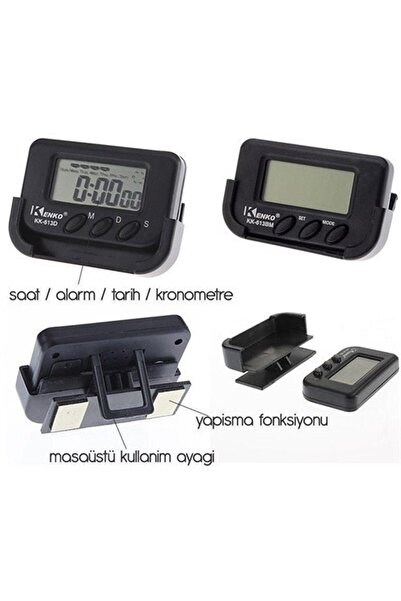 miyo life Ev ve Araç Tipi Dijital Saat Kronometreli Alarmlı Pilli Saat (4390)