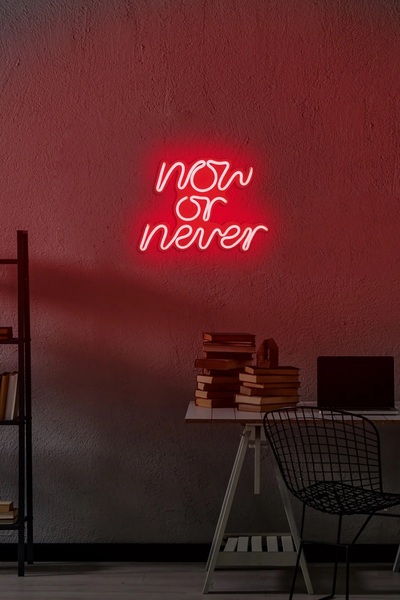 Extremmotif Now Or Never Neon Led Duvar Yazısı Dekoratif Işıklı Gece Lambası ...