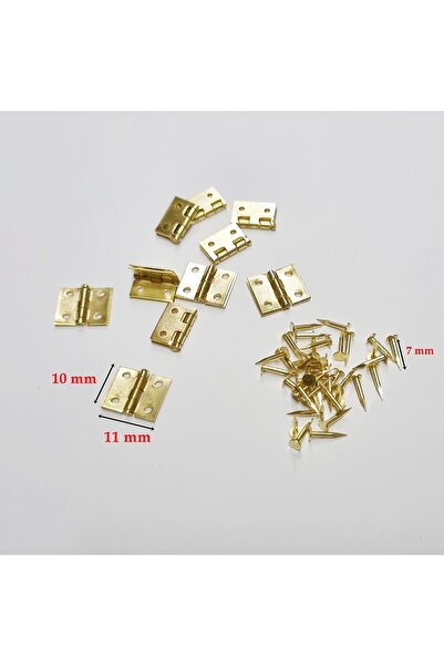 Şahin Sarı Küçük Menteşe Tavla Menteşesi Yaprak Menteşe 10 Adet (11 mm x 10 mm)