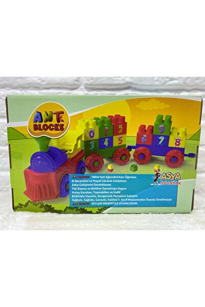 Asya Oyuncak Ant blocks Eğitici Tren lego Blok Seti 30 Parça +18 Ay