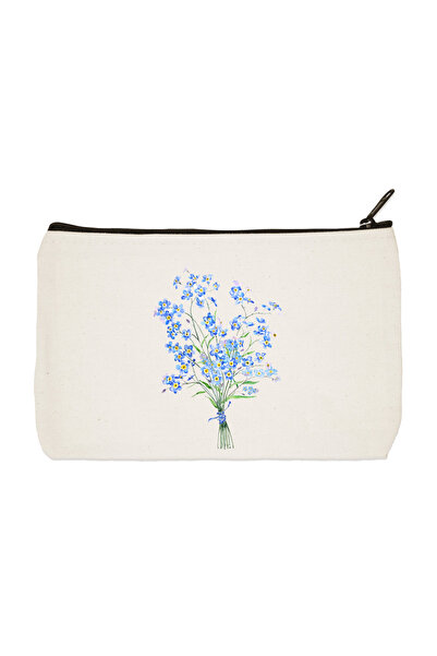 designedfy Чанта за грим с 12 принтирани цветя, калъф за моливи