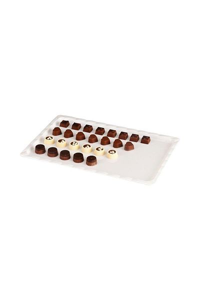 Zicco Chocolate Display Tray, Polycarbonate, White 25x40 Cm