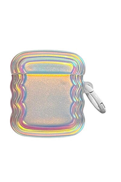 Microsonic AirPods Uyumlu 1. Nesil / 2. Nesil Kılıf Zigzag Hologram Çok Renkli