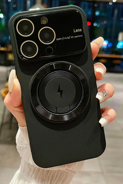 Deilmi IPhone 15 Pro Max Uyumlu Magsafe Destekli Standlı Lens Camlı Mauro Kapak
