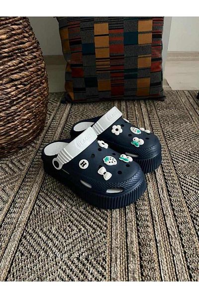 Behtah Kundura High Sole Full Orthopedic Removable Insole Nurse Doctor Seaside Slippers with All Ornaments Gift