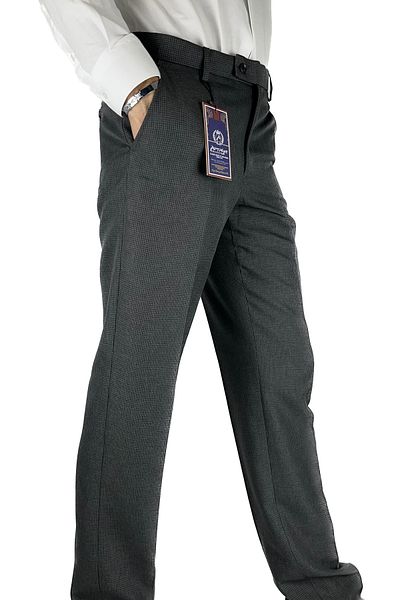 APT PRESTIGE Men's Smoked Filafil Piti Square Patterned Classic Pattern Fabric Trousers