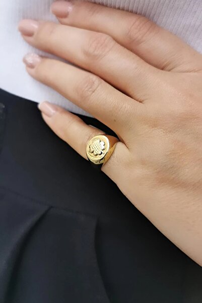 Utku Kuyumculuk 14 AYAR YONCA KABARTMALI SERÇE PARMAK ŞÖVALYE ALTIN YÜZÜK