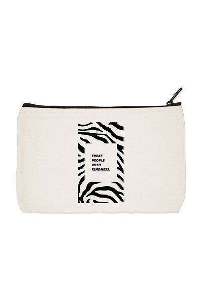 designedfy Treat Peaple Printed υφασμάτινη τσάντα μακιγιάζ, θήκη για στυλό, τσάντα χειρός