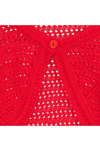 Minora Knitwear Openwork Bolero Red