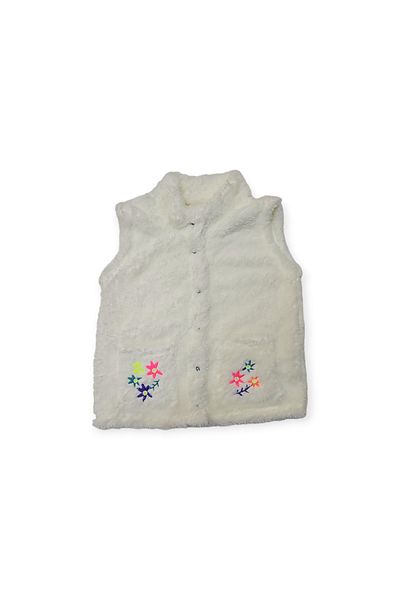 Biberon Çocuk Giyim Cichild flower patterned plush vest 9/48 Months