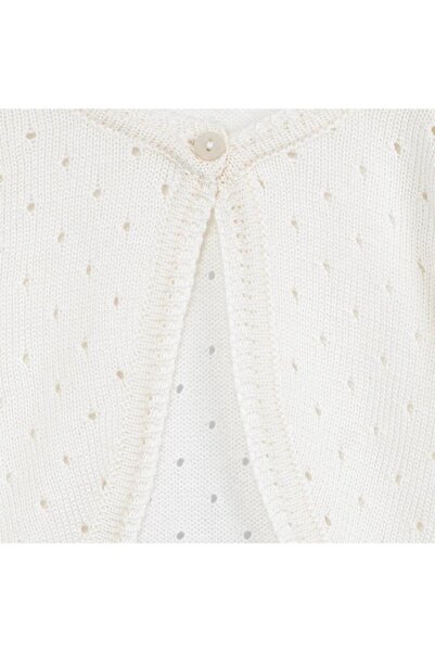 Minora Girl's Knitwear Openwork Bolero Bone