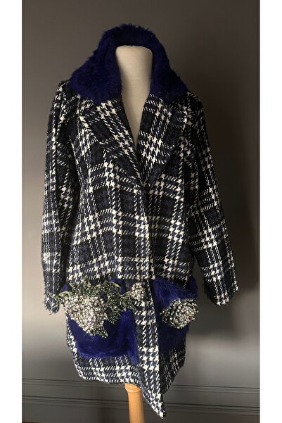 Kübra Tekin Taş ve Boncuk işlemeli Kaban