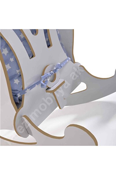 GOLDFALEZ Sallanan Çocuk Sandalyesi Koltuk Mavi Yıldızlı Minder
