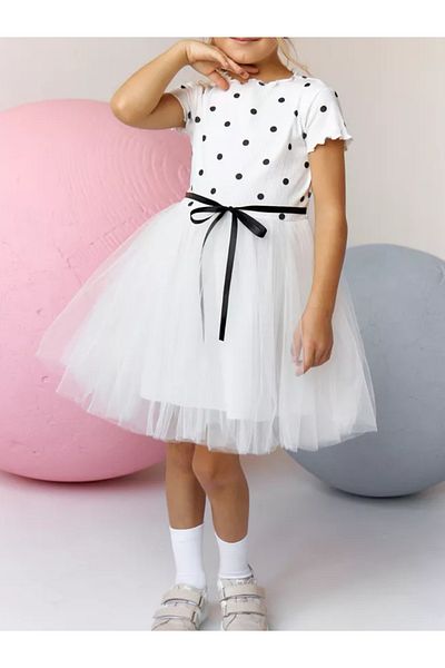 nc gift Baby Girl Child Polka Dot 4 Seasons Flexible Lycra Fluffy Tutu φόρεμα