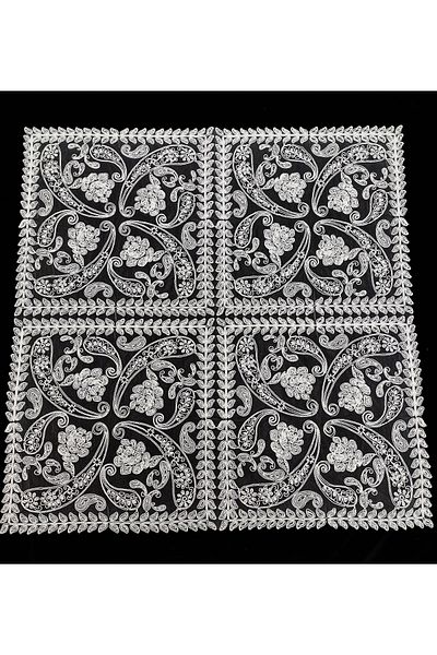 Çt Çeyizci Tekstil French Lace Single Fiskos 100x100cm, Coffee Table Cover Fiskos