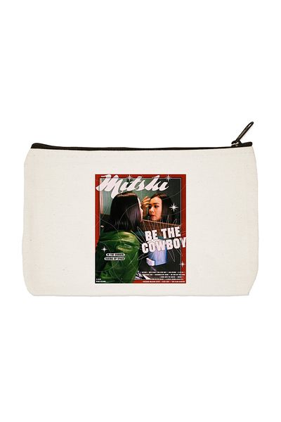 designedfy Mitski Printed υφασμάτινη τσάντα μακιγιάζ, θήκη για στυλό, τσάντα χειρός