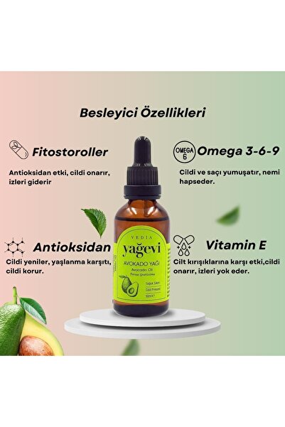 Yağevi 50 ml Avocado Oil - Cold Pressed, 100% Pure