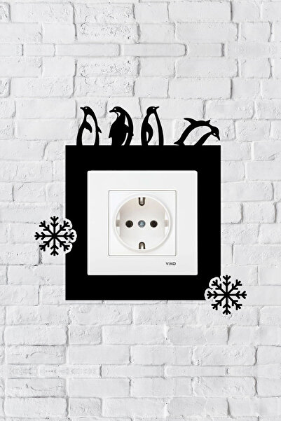 markcat Penguen Tasarım Priz Çerçevesi (İÇ ÖLÇÜ 8,4X8,4 CM) Dekoratif Priz - ...