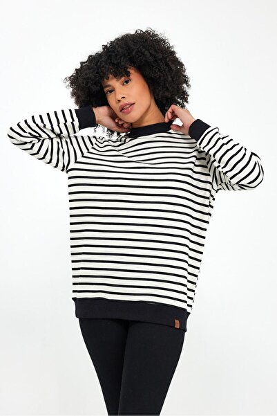 ALEXANDERGARDI Φούτερ με ριγέ λαιμόκοψη (E23-761A-BYN)