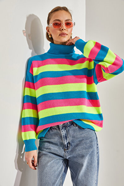 Bianco Lucci Women's Turtleneck Knitwear Sweater