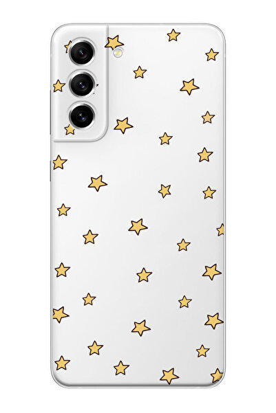 shoptocase Galaxy S22 Uyumlu Şeffaf Yıldızlar Telefon Kılıfı