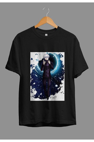 CONSTRAİN Oversize Jujutsu Kaisen Satoru Gojo (sensei) Anime Character Printed Design T-Shirt