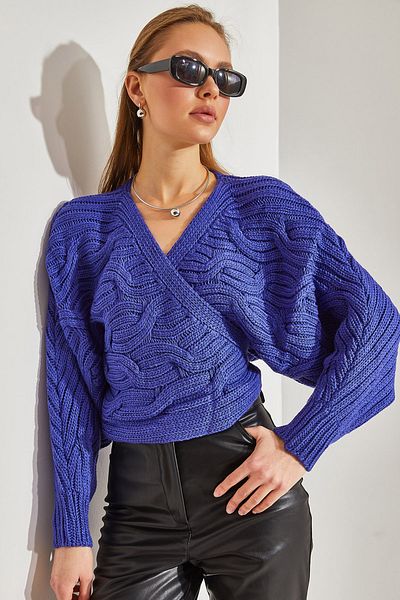 Bianco Lucci Geflochtene Strickjacke zum Binden für Damen