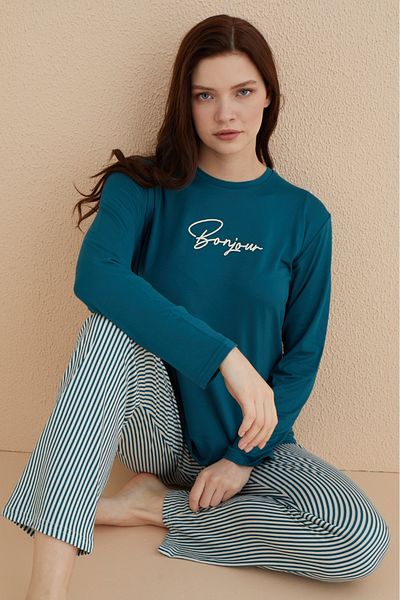 Vuntal BUTİK Set pijama femei Milan imprimat Bonjour 50902-17