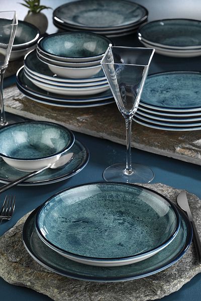 Kütahya Porselen Nanokreme Teos Bowl 16 cm Blue Stone