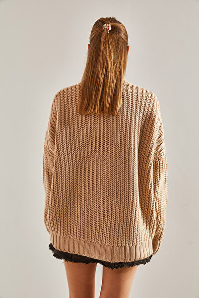 Bianco Lucci Women's Braided Six-Button Knitwear Cardigan