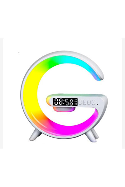 dijiPOMS G63 Kablosuz Şarj - Saat - Hoparlör Özellikli Masa Lambası 3 in 1