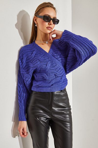Bianco Lucci Geflochtene Strickjacke zum Binden für Damen