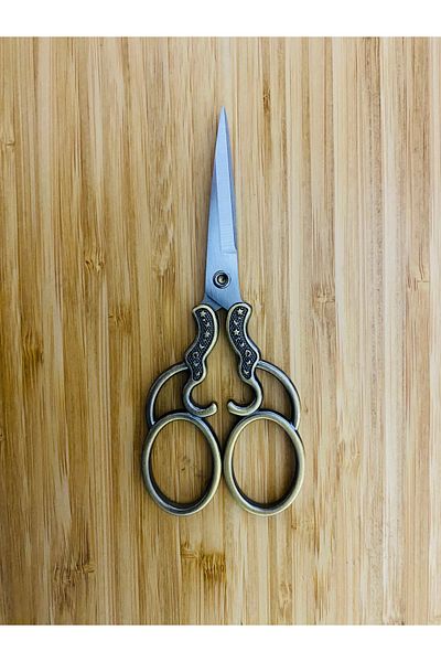 Öztürk Antique Shaped ScissorsAt Home, Office, Sewing, Embroidery, Promise, Engagement, Wedding and Invitations13cm