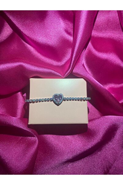 Butik 316l Çelik Su Yolu Pembe Kalpli Bileklik