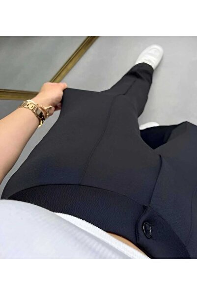 ogonline Krepová látka Lycra Kalhoty Palazzo vpředu slaměné špagety