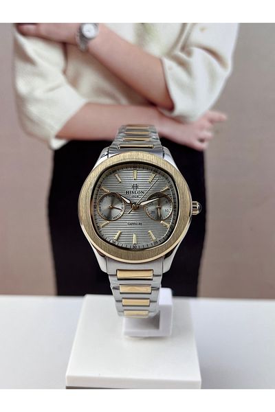 Hislon DOUBLE COLOR WOMEN'S WRISTWATCH SAPPHIRE (NON-STREAT) GLASS 3 ATM WATERPROOF