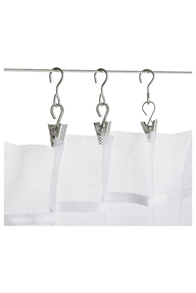 IKEA 24 Adet Perde Kancası İkea 24 Li Set Perde Askısı Perde Tutucu Çelik Ask...