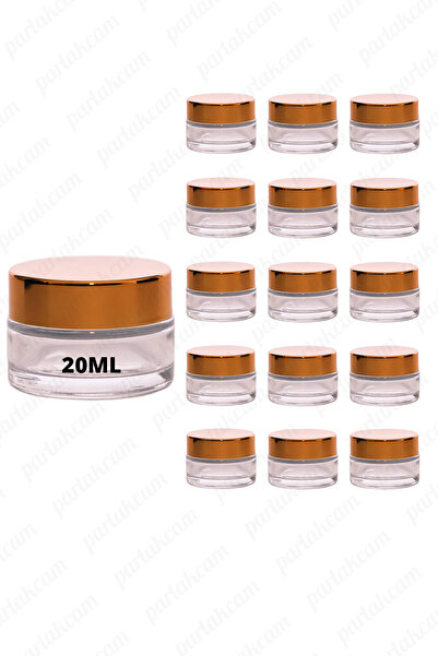 parlakcam 20ml şeffaf renk krem kavanozu cam krem kutusu parlak gold renk kap...