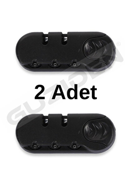 GUZIDEN قطعتان من قفل الأمتعة بكلمة مرور - قفل بكلمة مرور أسود