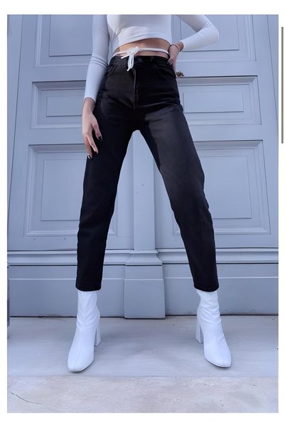 Lixera Limabella crne Sa likrom Mom farmerke pantalone